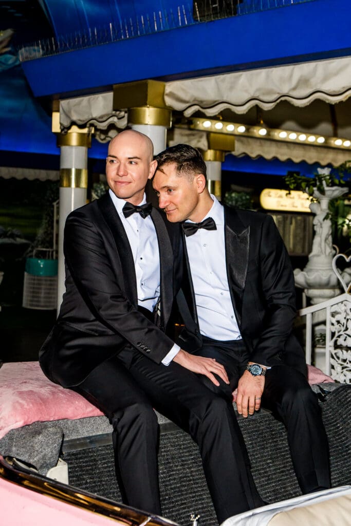 cute picture of the grooms at their dream elopement ceremony