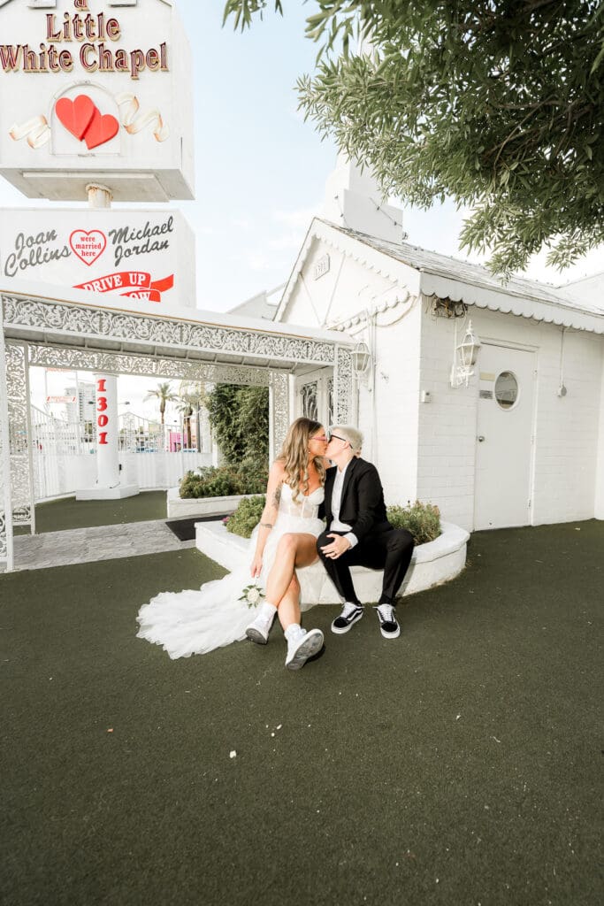 happy couple at their fun and playful electric elopement 