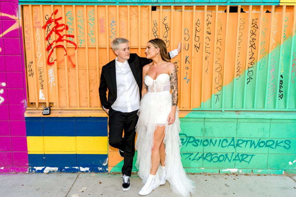 brides at their dream punk elopement in las vegas