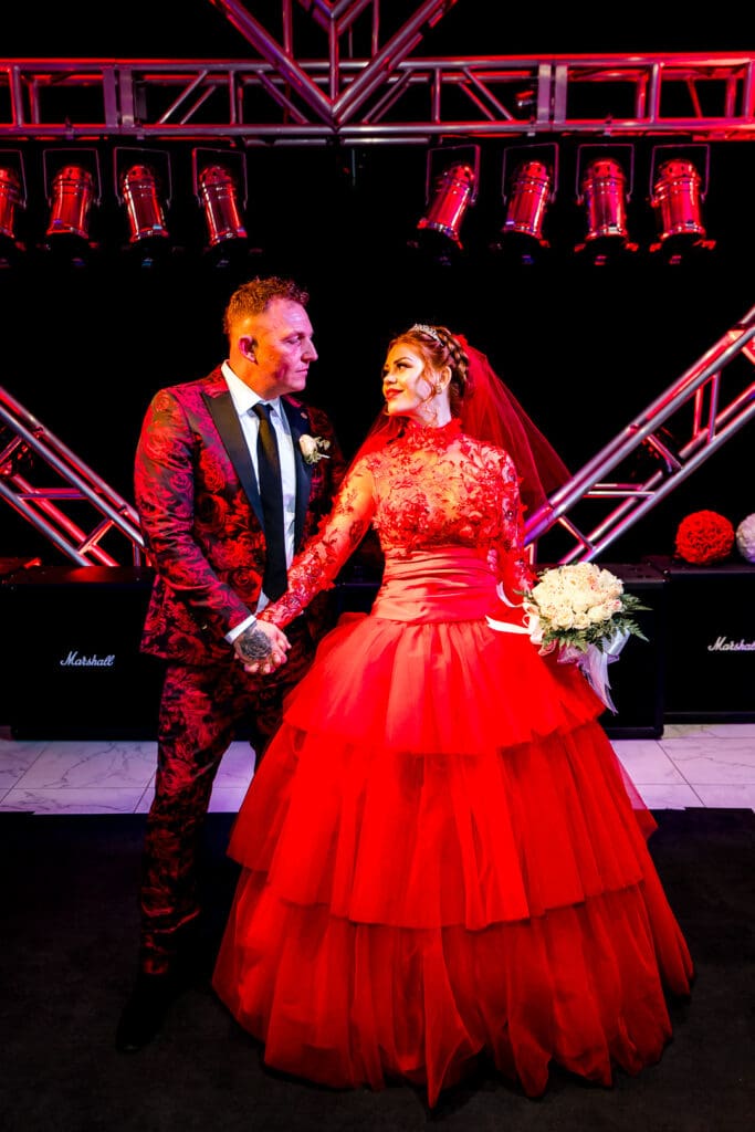 portrait of the bride and groom looking at each other during their bridal portraits 