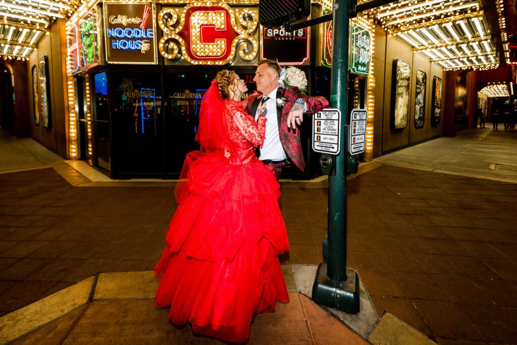 newly married couple at their epic las vegas micro wedding