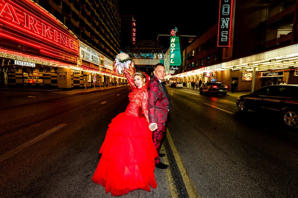happy couple celebrating their elopement in DTLV