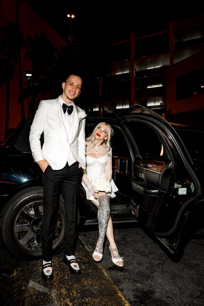 bride and groom at their dream fun and bold elopement