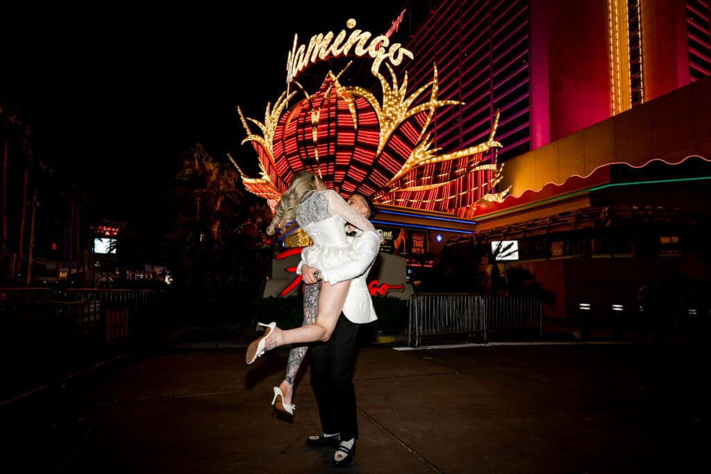 newly married couple dancing during their bridal session