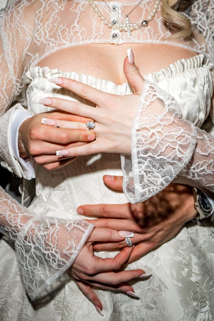 stunning closeup shot of the iconic las vegas elopement rings