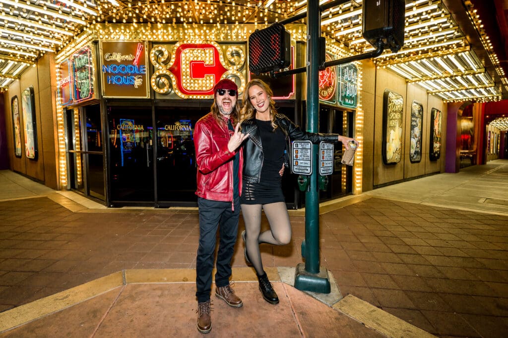 fun photoshoot in fremont street