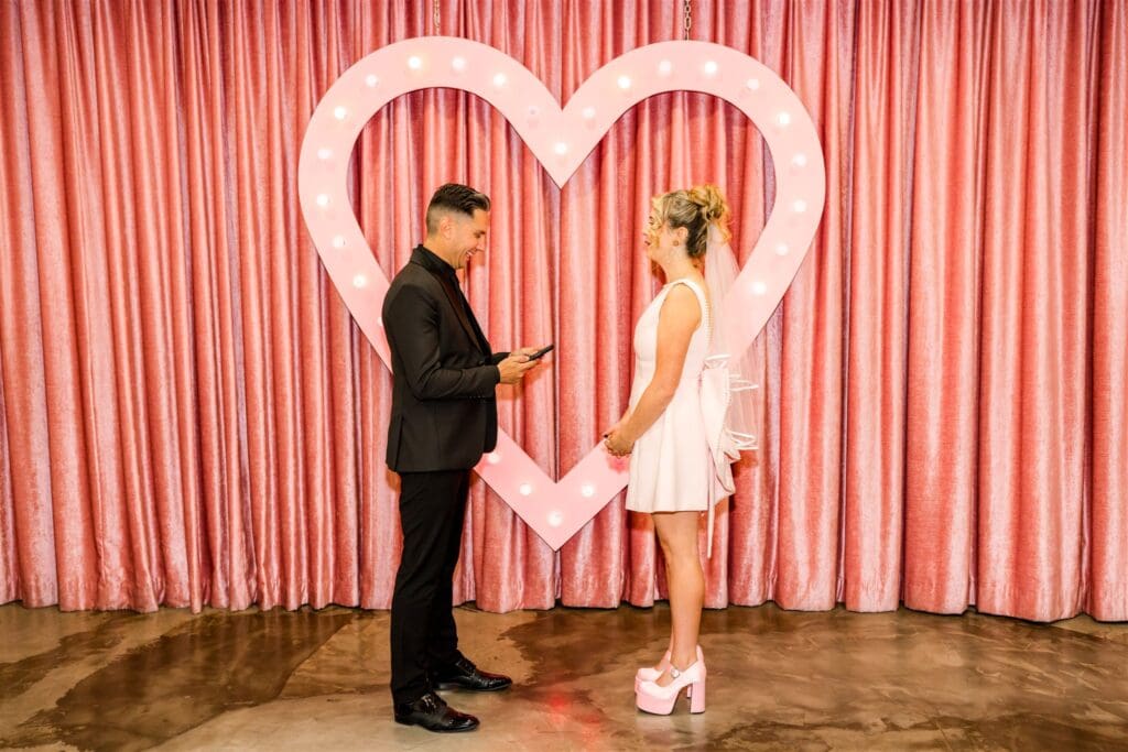 groom reading his vows