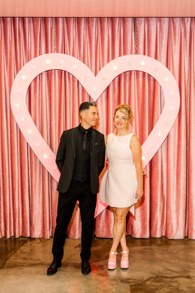 happy couple posing for the camera during their las vegas photoshoot