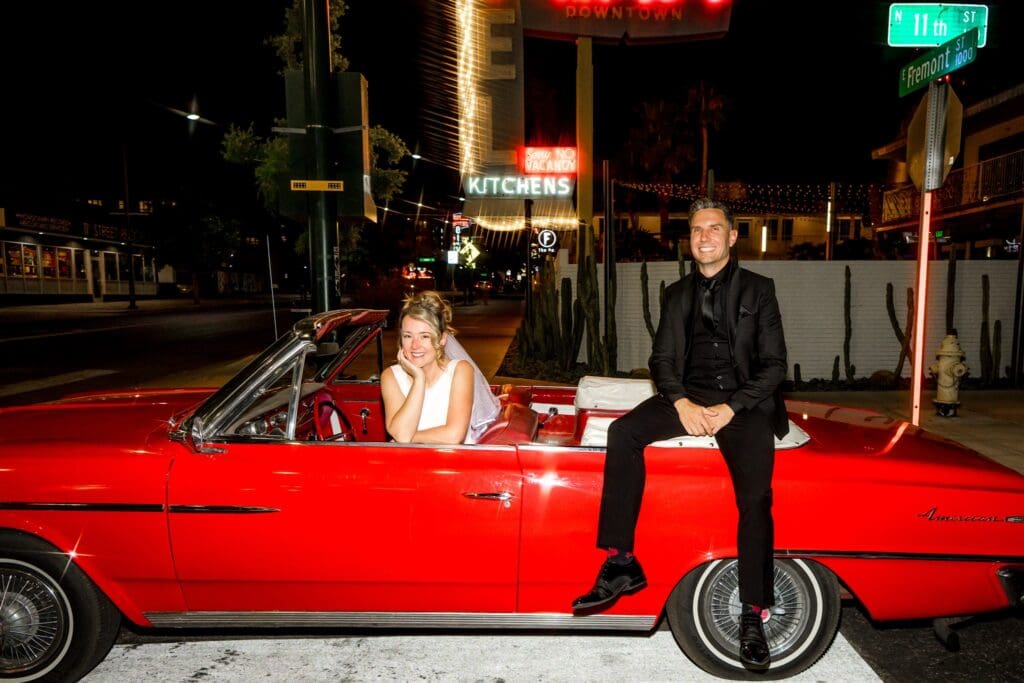 couple posing for the camera during their photoshoot