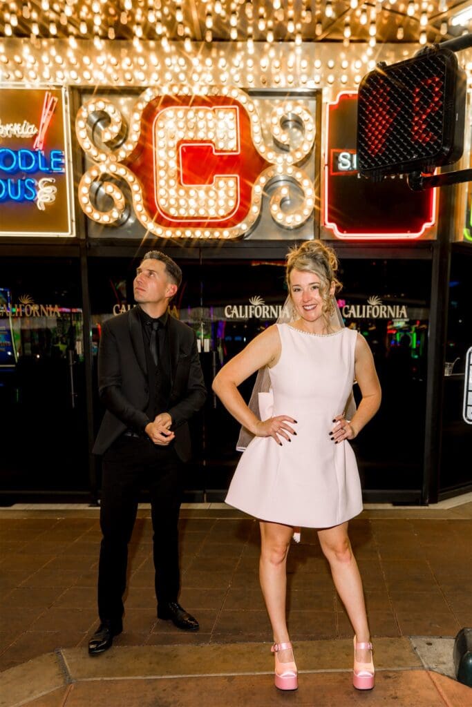 newlyweds at their dream vegas session