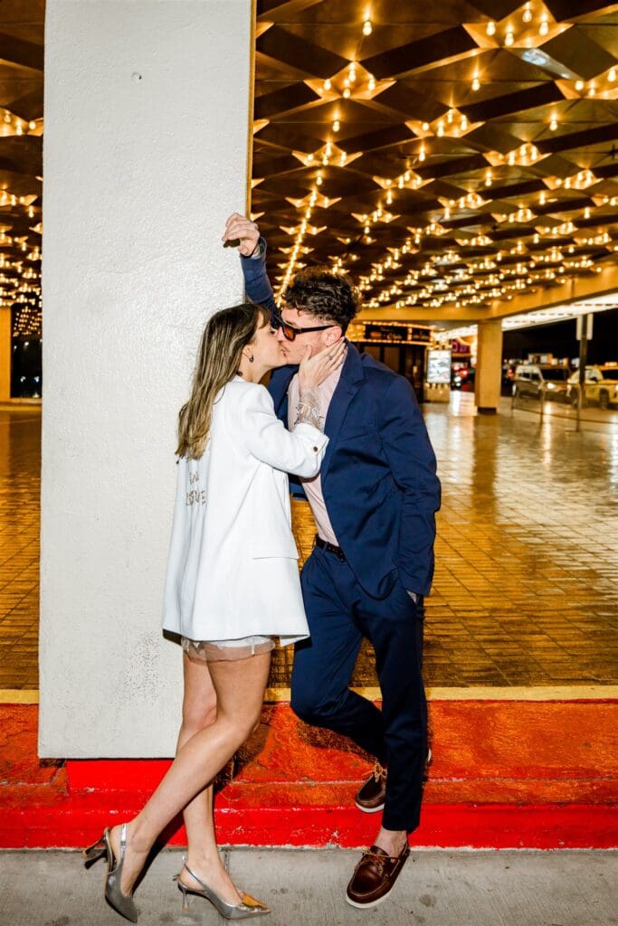 cute couple kissing during their bridal session