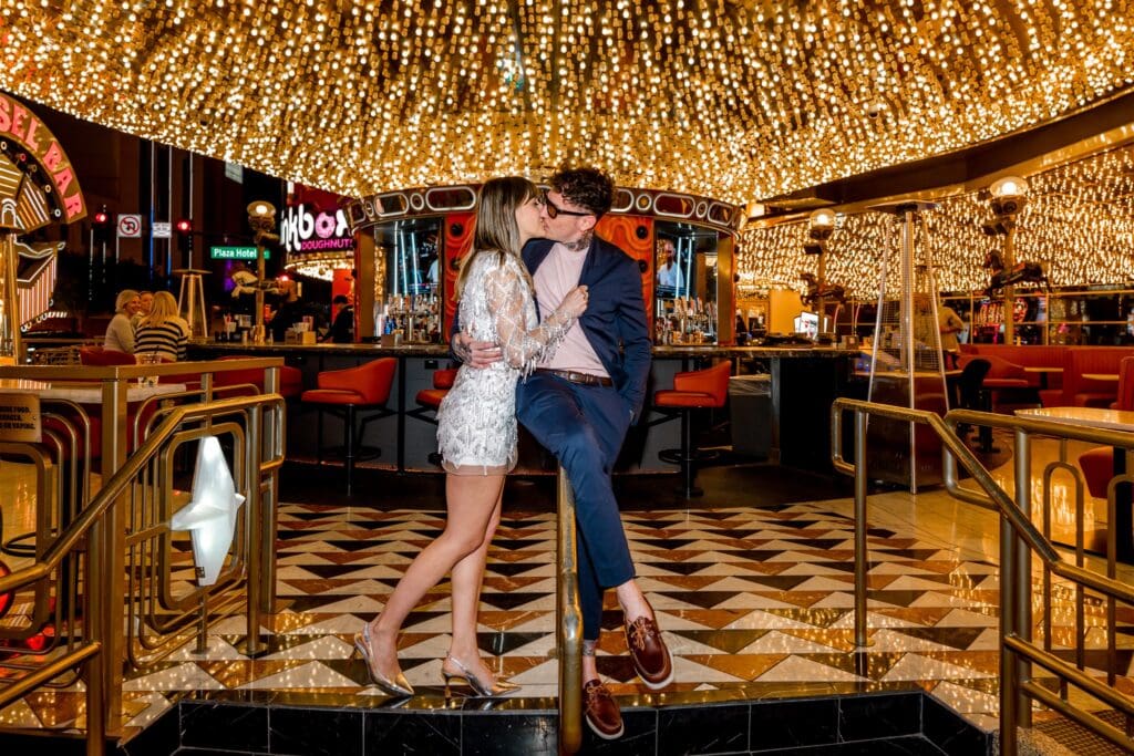 cute couple at their dream elopement in las vegas