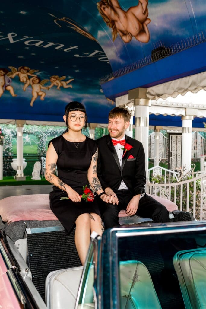 happy couple at their unique wedding ceremony