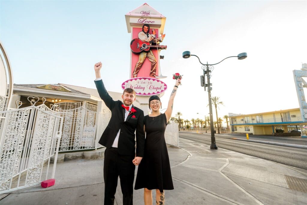 Black Fits, Pink Caddys, and Big-Ass Love: A Fun Las Vegas Elopement That Slayed the Strip