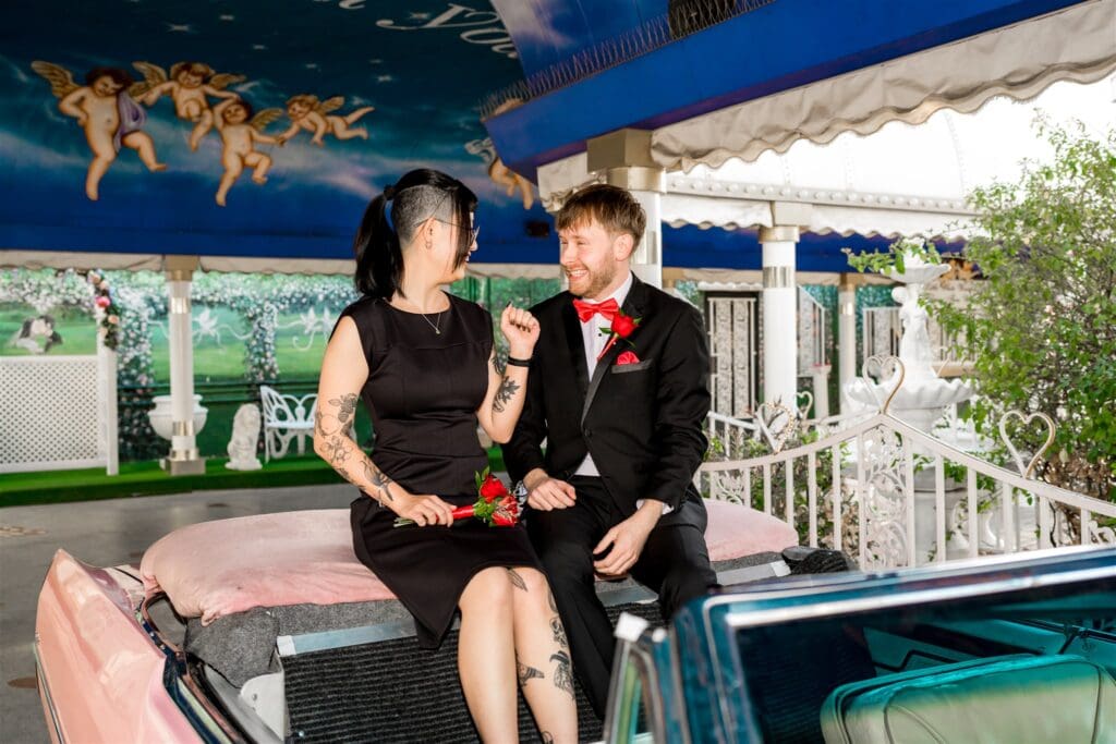 cute portrait of the bride and groom at their ceremony