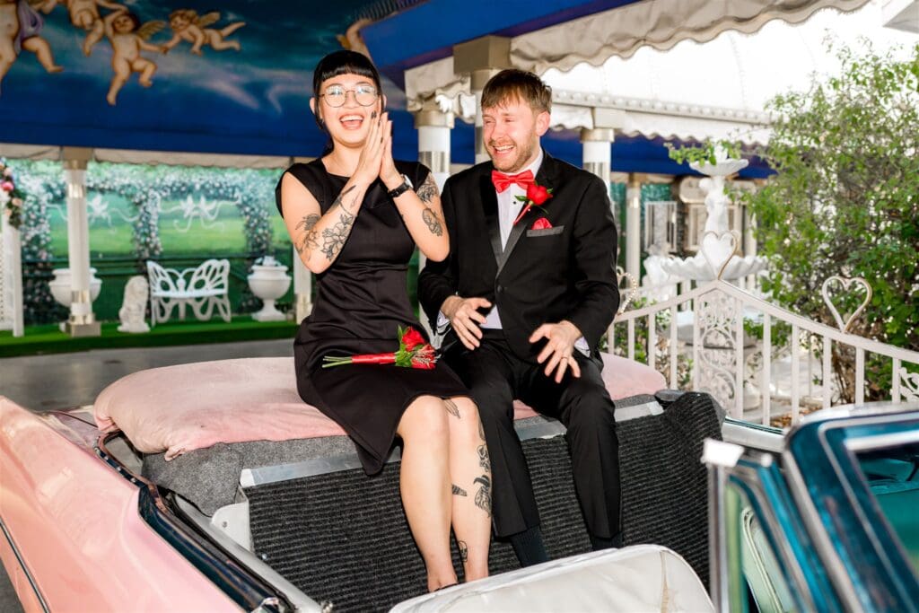 Black Fits, Pink Caddys, and Big-Ass Love: A Fun Las Vegas Elopement That Slayed the Strip