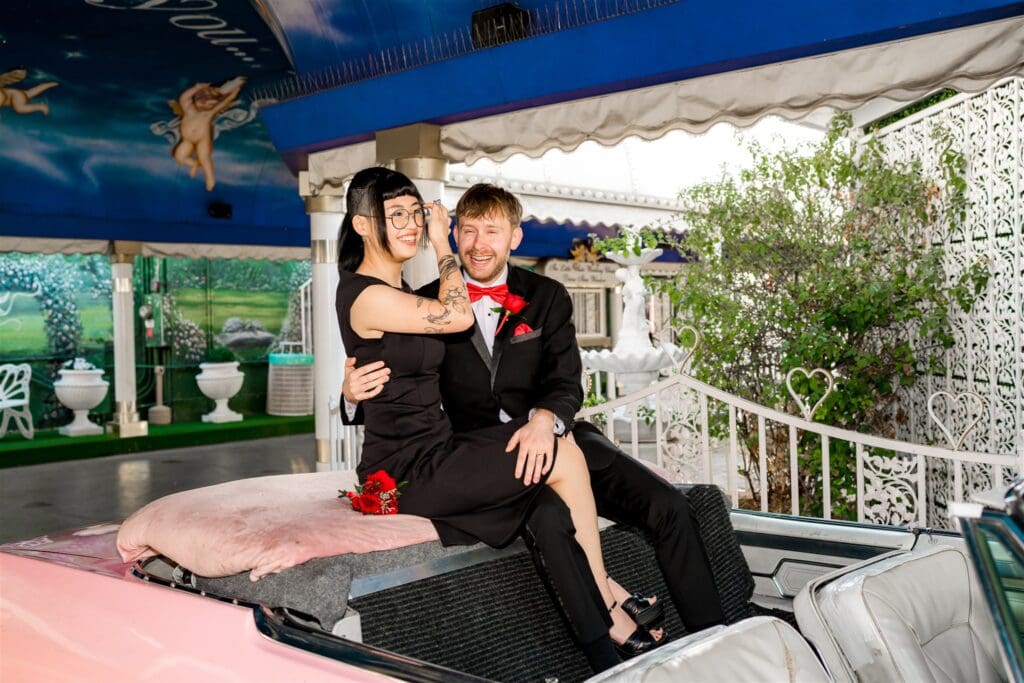 couple at their epic and iconic elopement
