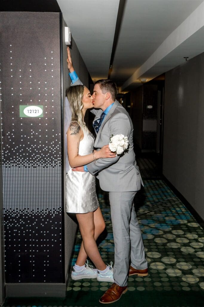 cute couple kissing during their session