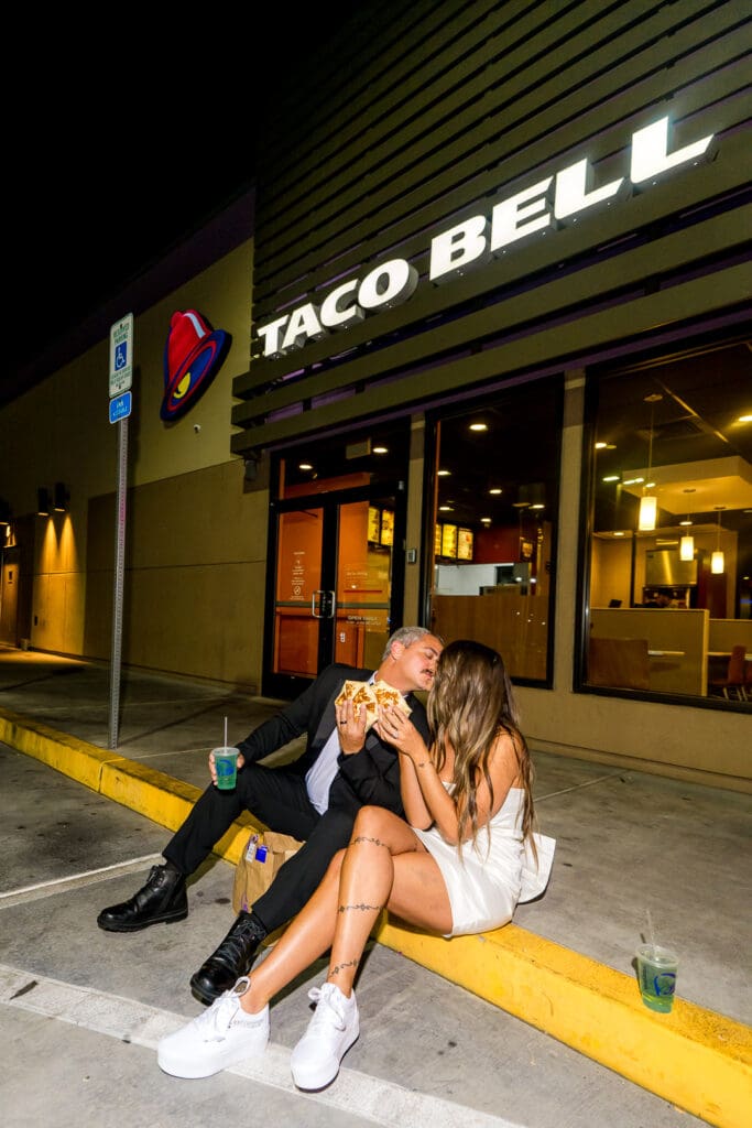 portrait of the bride and groom kissing during their photoshoot
