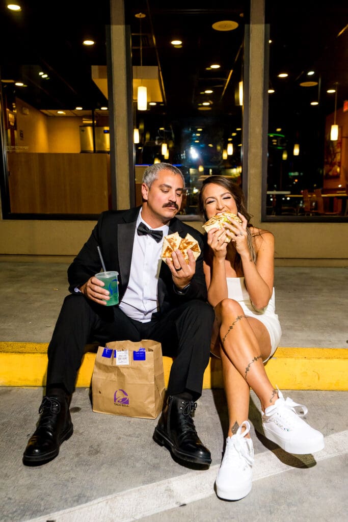 happy couple at their nontraditional las vegas elopement