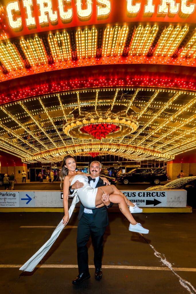cute couple having the best time in vegas 