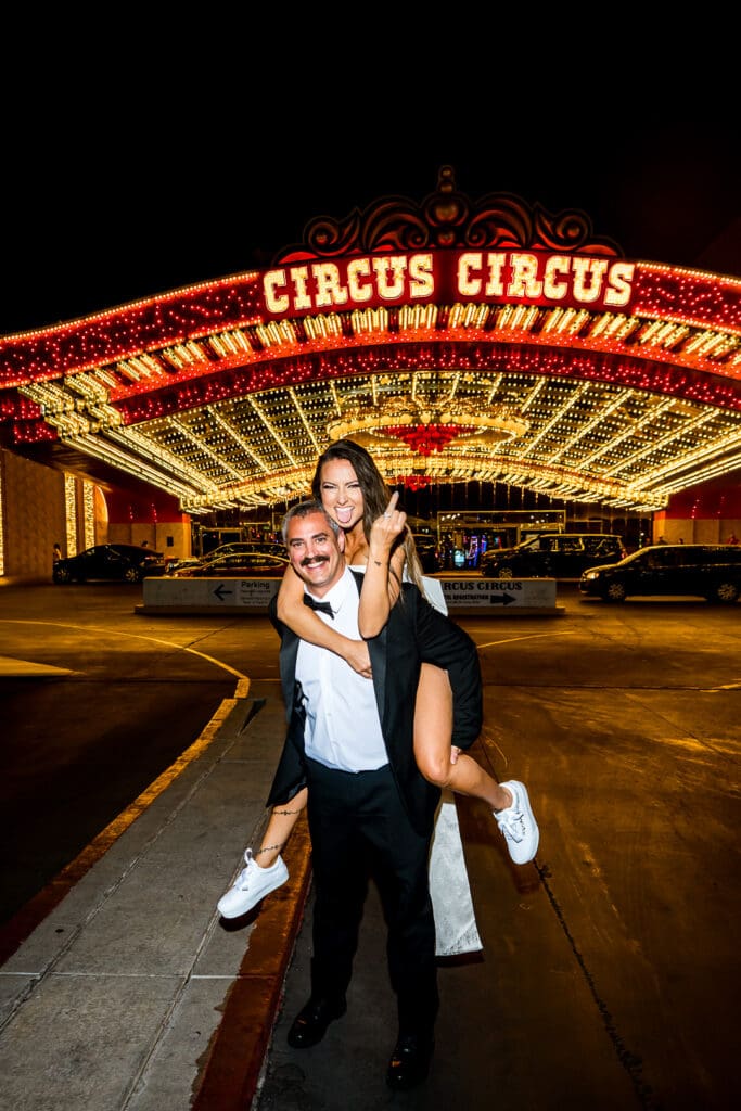 cute picture of the newlyweds in vegas