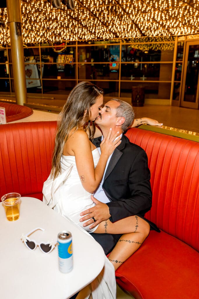 couple celebrating after their elopement ceremony