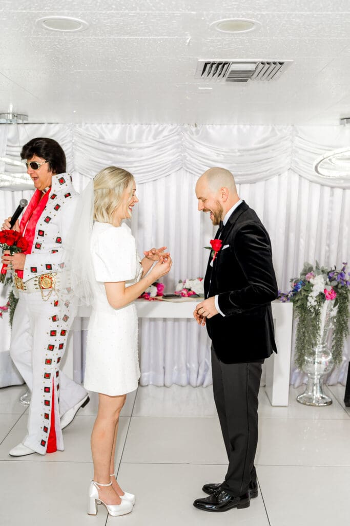 This Unfiltered Las Vegas Elopement Had Elvis, Champagne, and an Accidental Ass Crack!