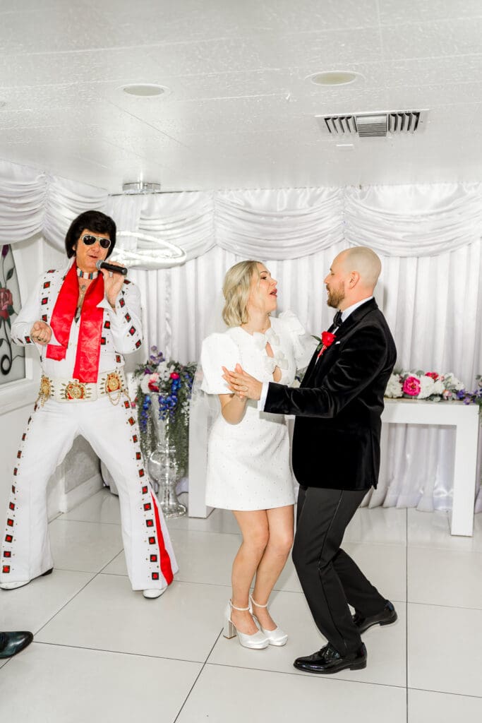 This Unfiltered Las Vegas Elopement Had Elvis, Champagne, and an Accidental Ass Crack!