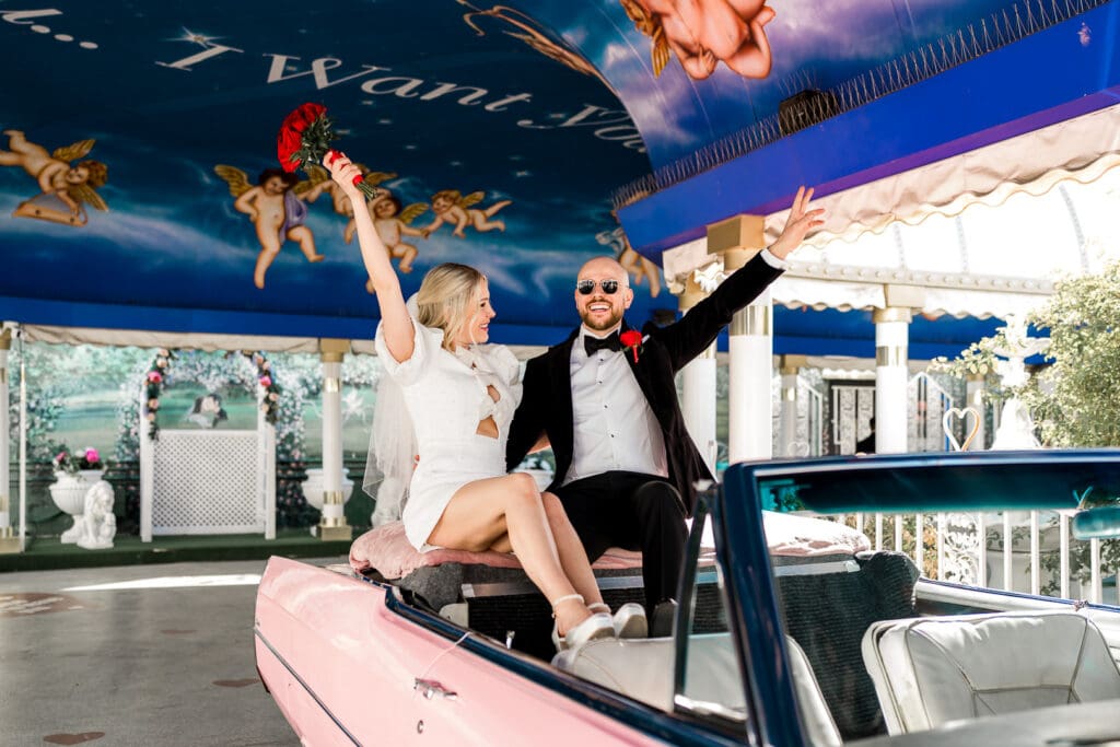This Unfiltered Las Vegas Elopement Had Elvis, Champagne, and an Accidental Ass Crack!