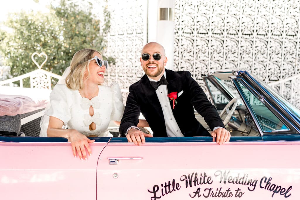 This Unfiltered Las Vegas Elopement Had Elvis, Champagne, and an Accidental Ass Crack!