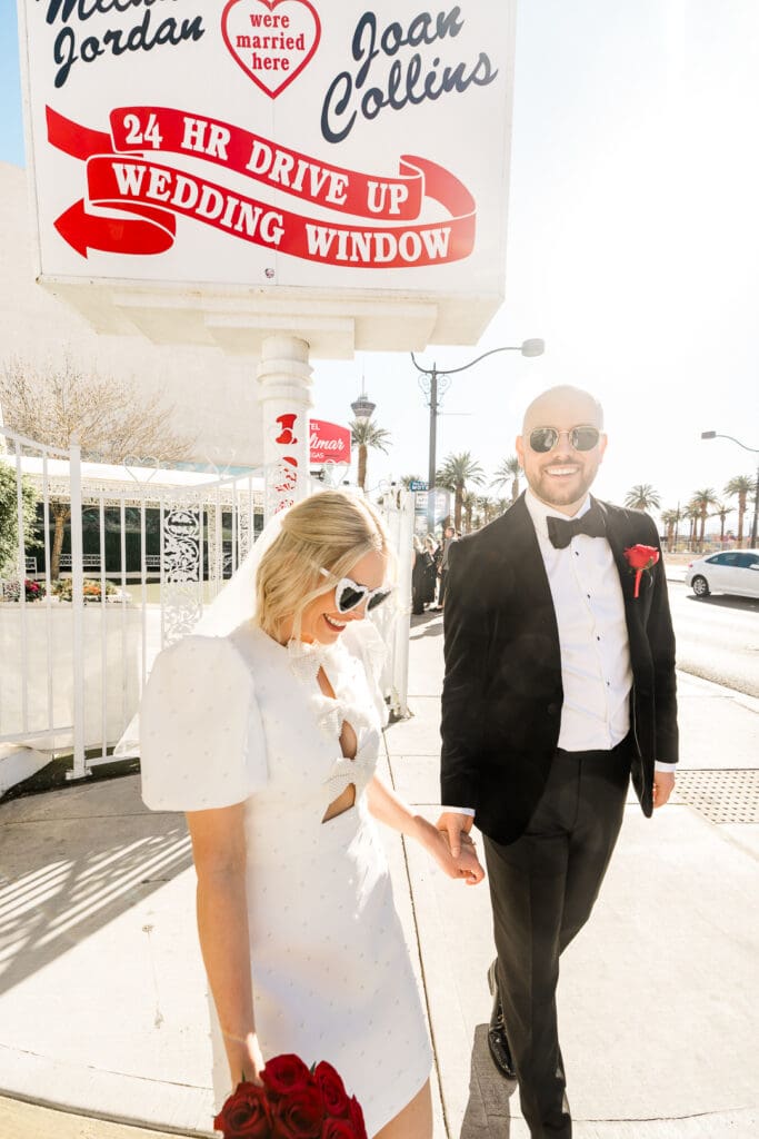 fun newlyweds portrait in las vegas