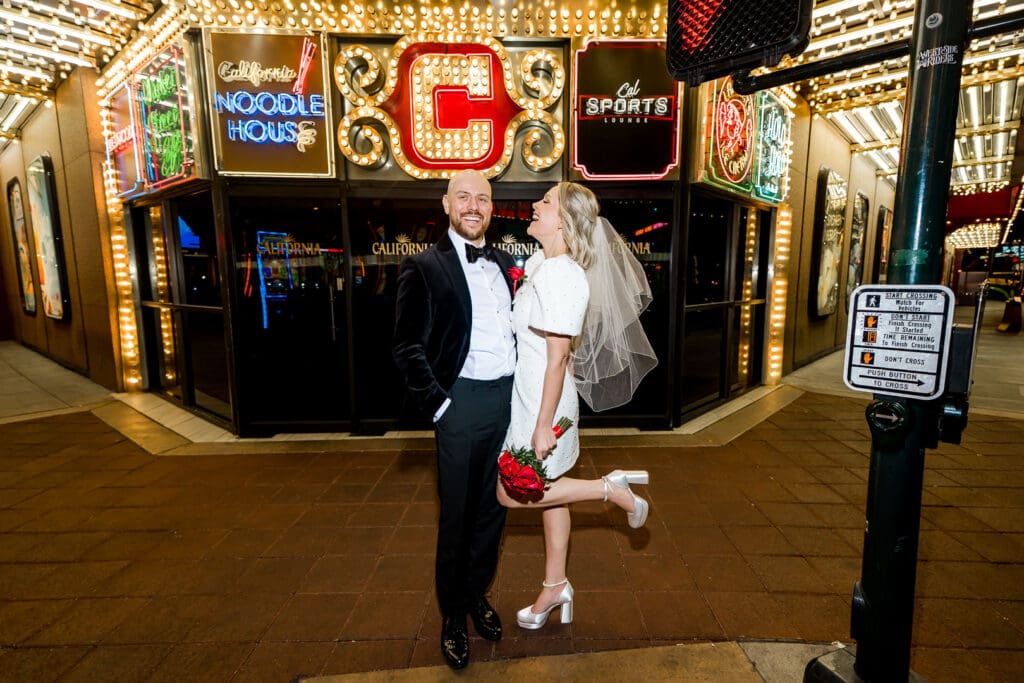 This Unfiltered Las Vegas Elopement Had Elvis, Champagne, and an Accidental Ass Crack!