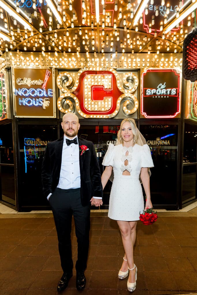 cute couple posing for the camera at their dream elopement portraits