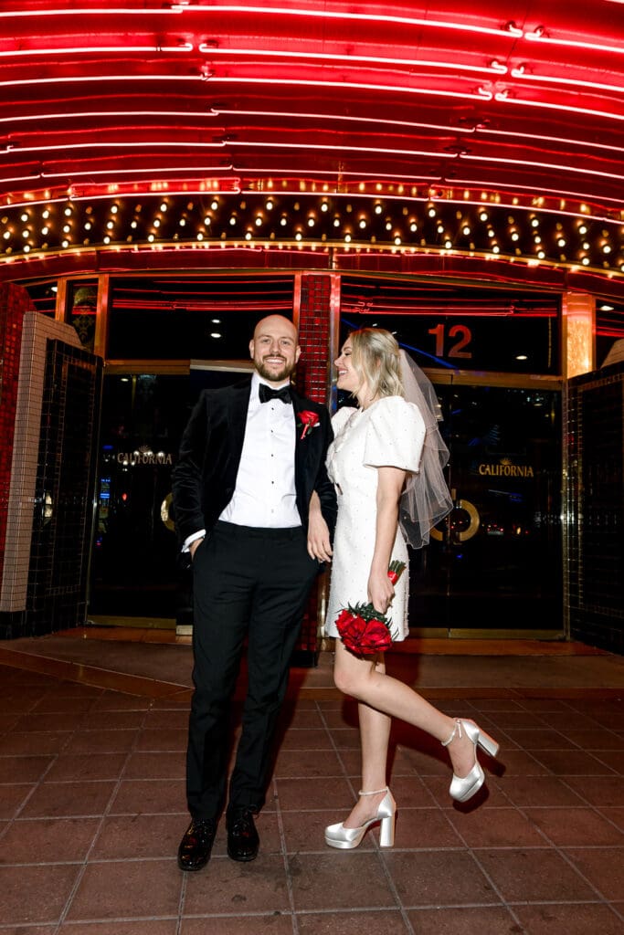 happy couple at their dream micro wedding in las vegas