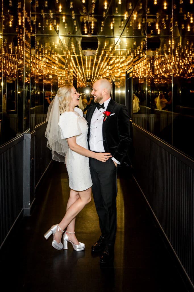 cute couple having fun during their photoshoot in vegas