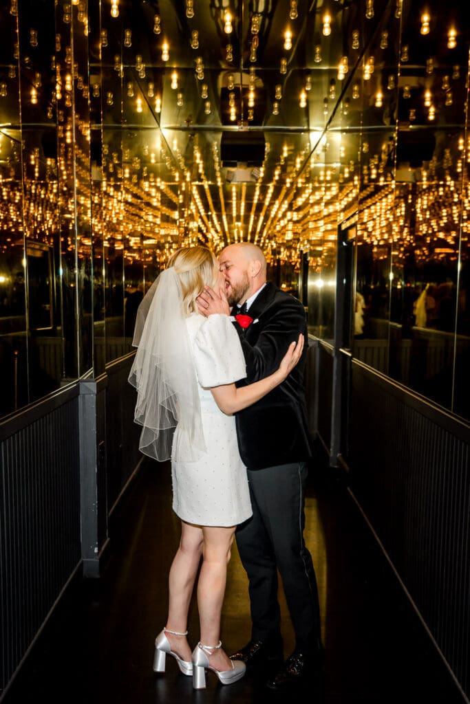 picture of the newlyweds kissing during their session