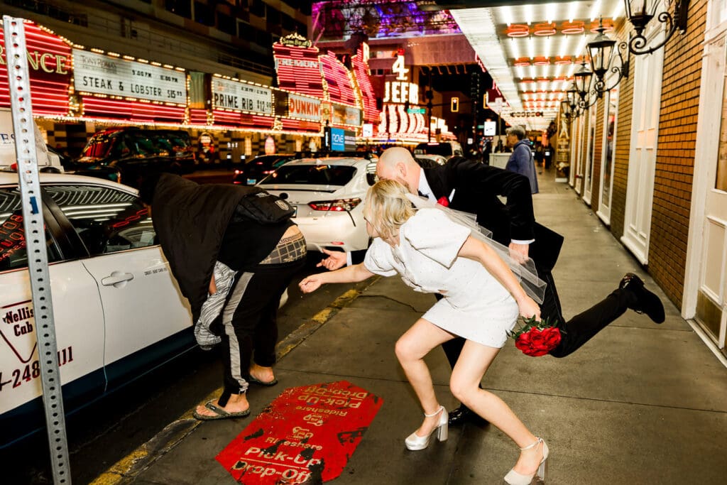 This Unfiltered Las Vegas Elopement Had Elvis, Champagne, and an Accidental Ass Crack!