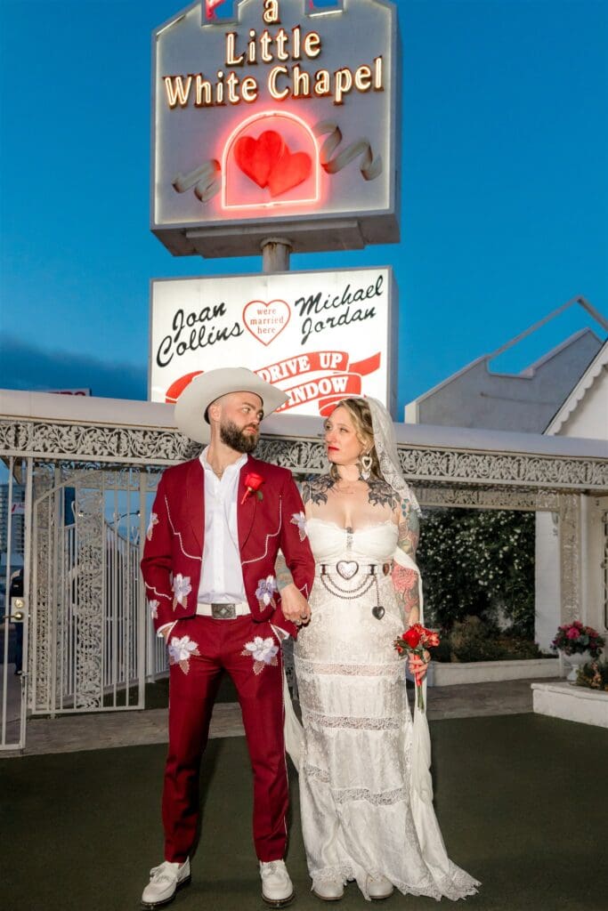 cute picture of the newlyweds looking at each other