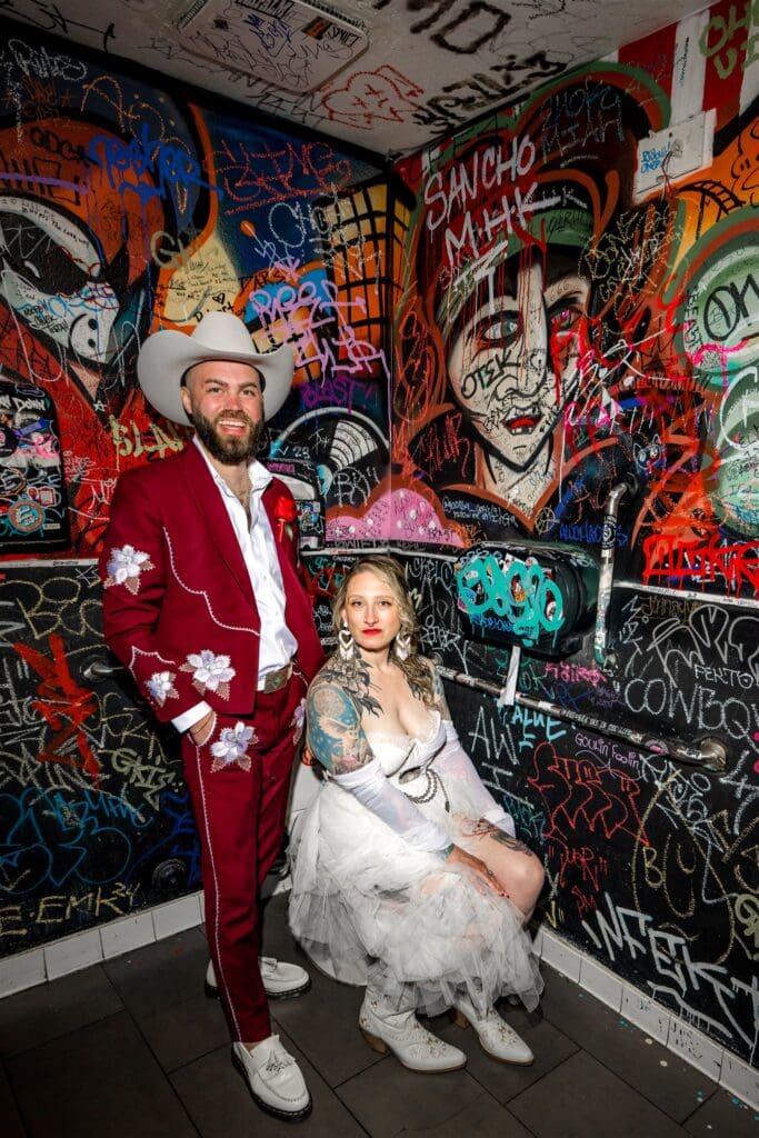 couple posing for the camera during their elopement