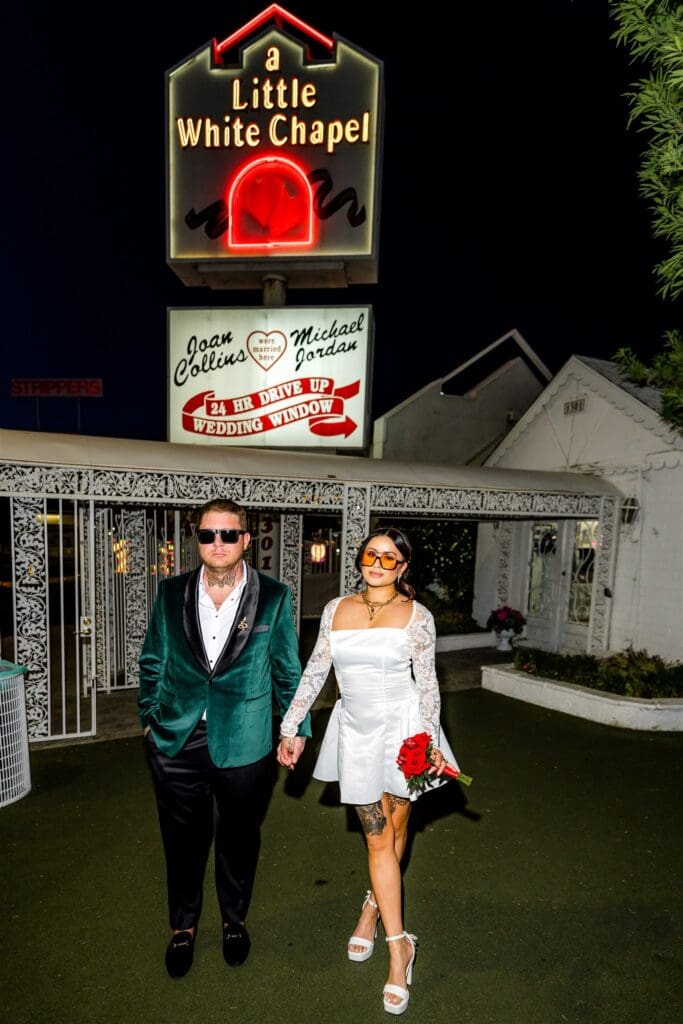 cute couple at their dream photoshoot in vegas