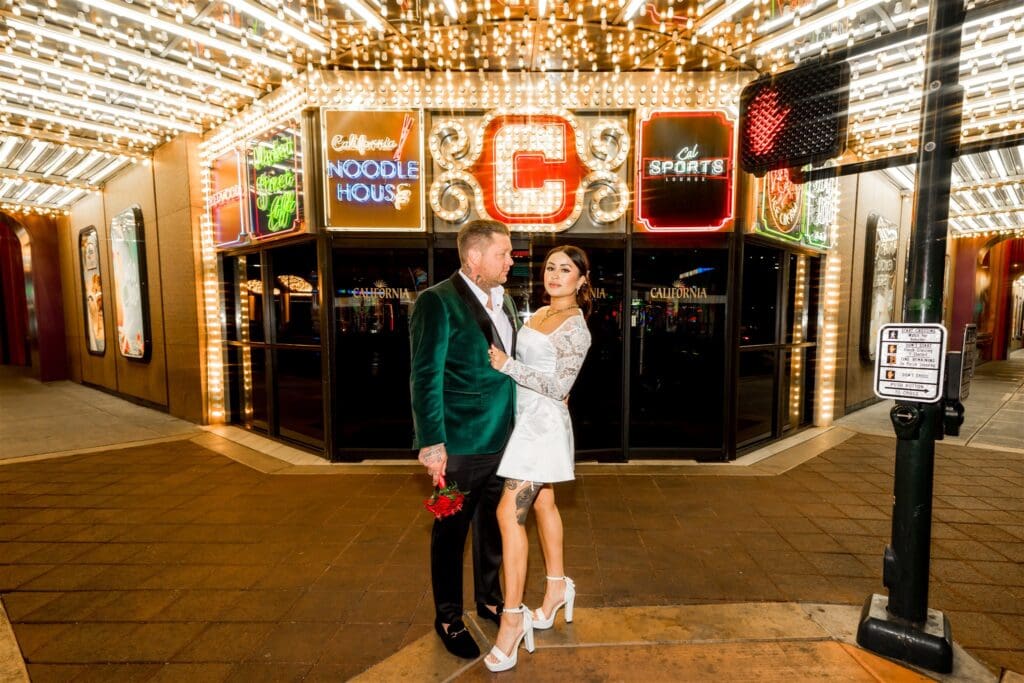 Bridal but Make It Rock & Roll: Little White Wedding Chapel Elopement You Can’t Miss