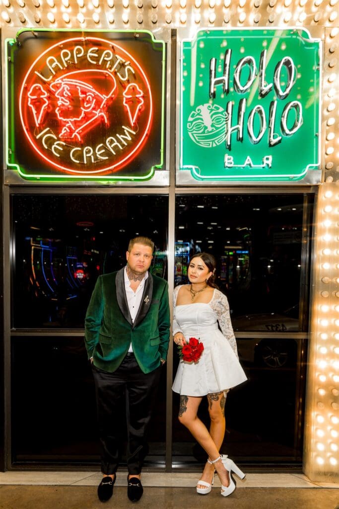 Bridal but Make It Rock & Roll: Little White Wedding Chapel Elopement You Can’t Miss