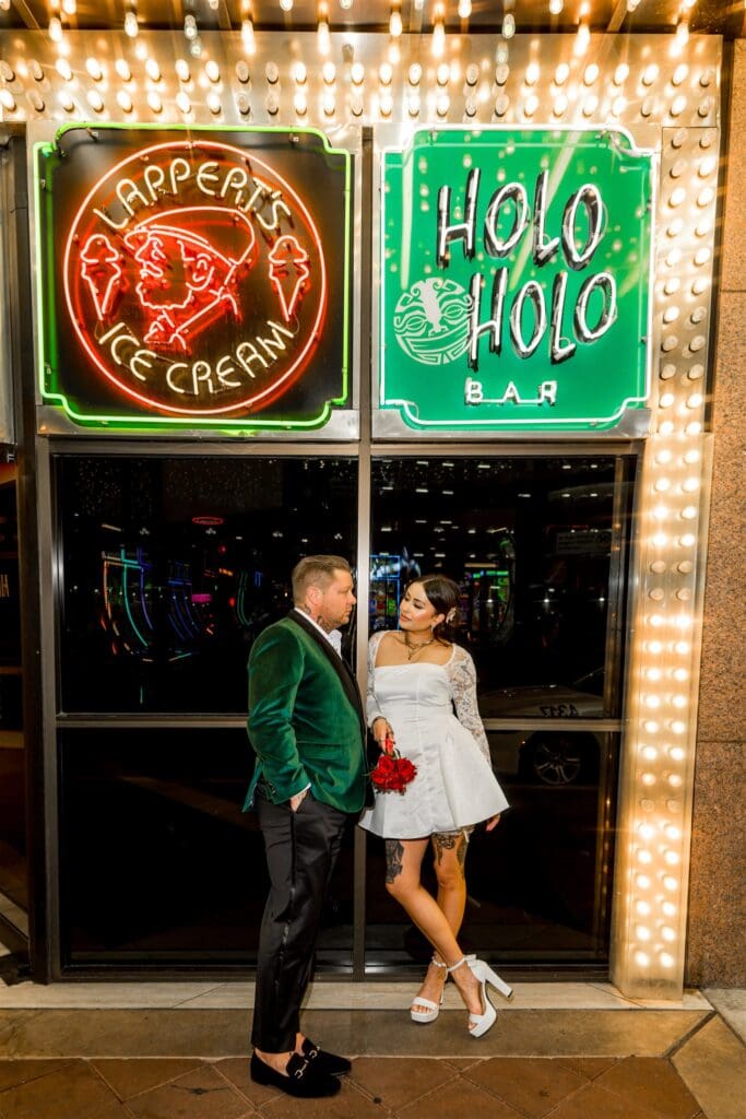 couple at their dream elopement in vegas 