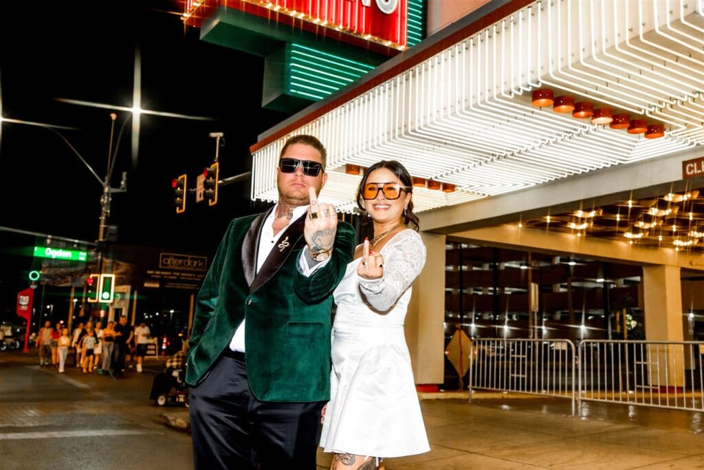 Bridal but Make It Rock & Roll: Little White Wedding Chapel Elopement You Can’t Miss