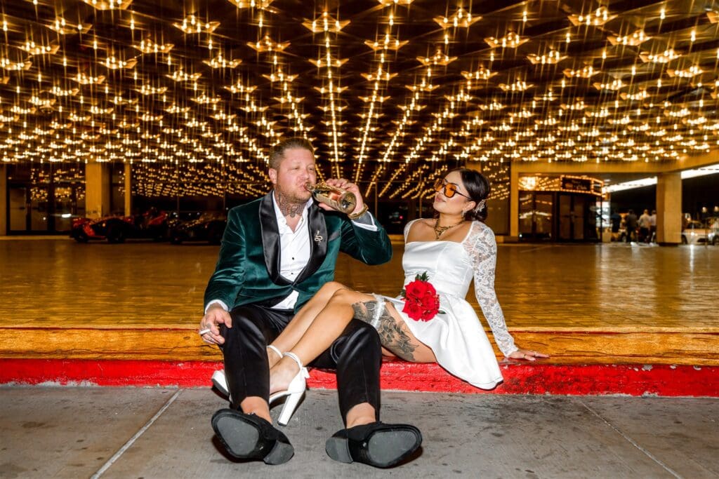 Bridal but Make It Rock & Roll: Little White Wedding Chapel Elopement You Can’t Miss
