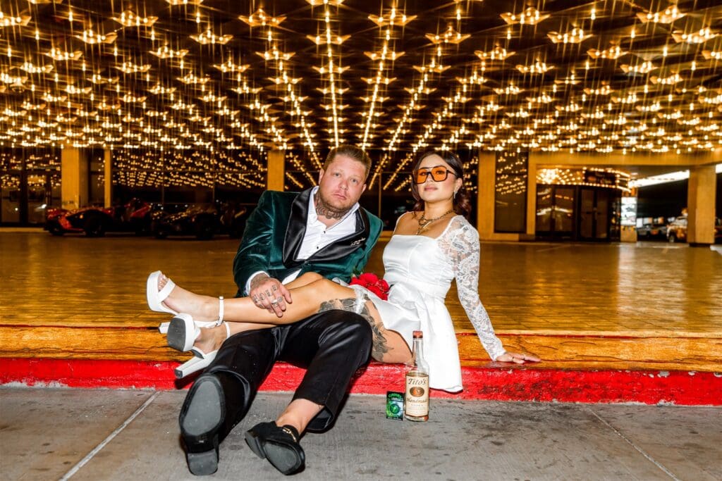 Bridal but Make It Rock & Roll: Little White Wedding Chapel Elopement You Can’t Miss