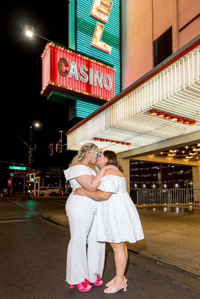 couple kissing during their bridal portraits