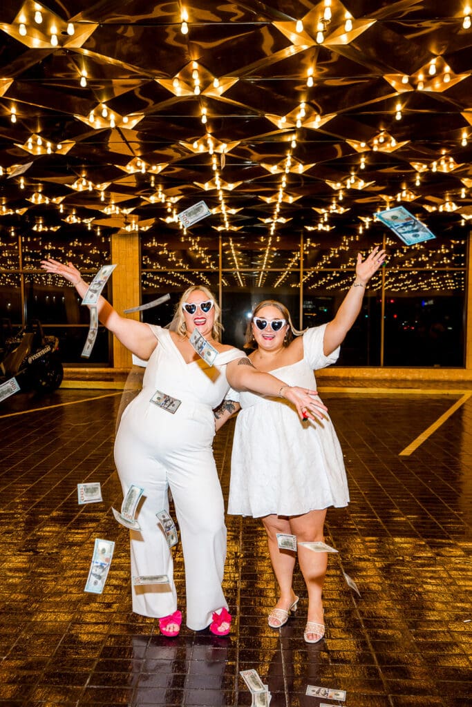 happy couple at their fun elopement in las vegas 