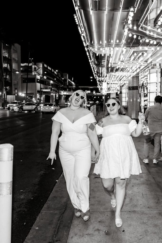 b&w portraits in downtown fremont st